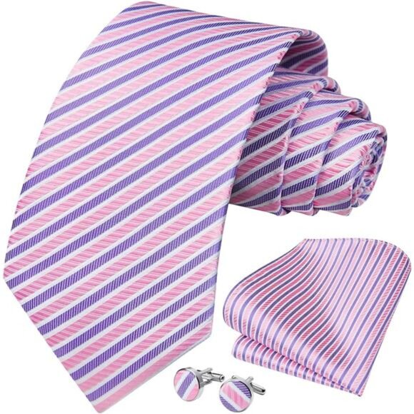 Other - Mens Tie Set Classic Woven Ties and Pocket Square Cufflinks Set Formal